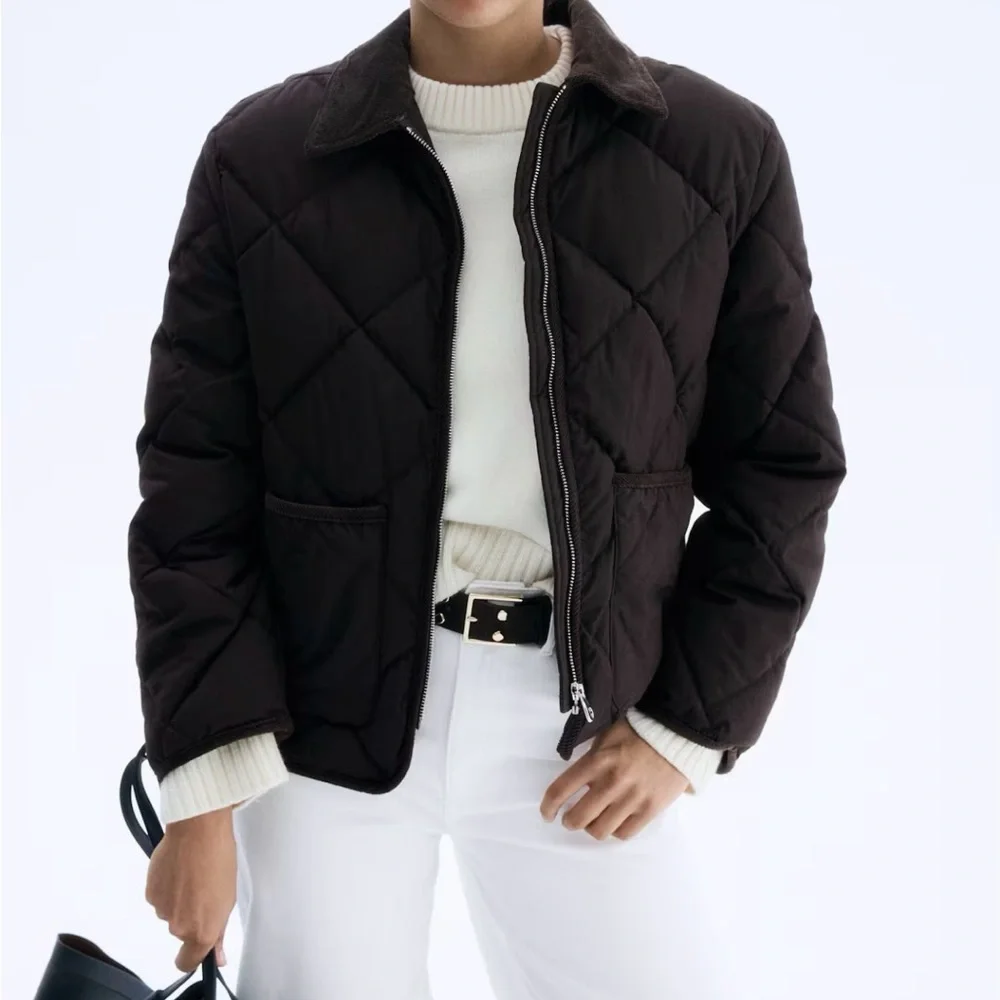 H&M Dark Brown Quilted Jacket - Picture 4 of 7